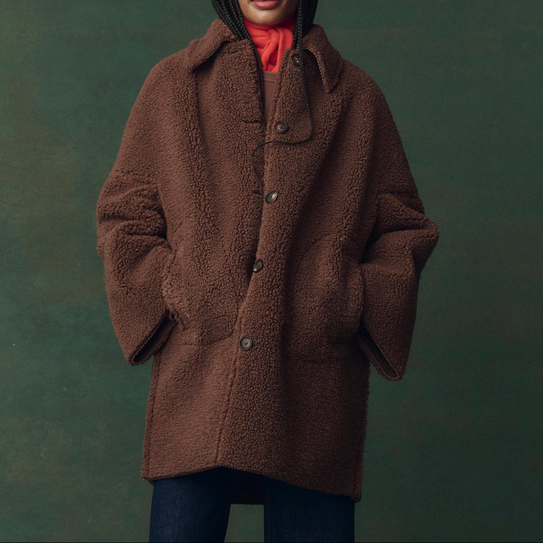 The Plush Car Coat Chocolate