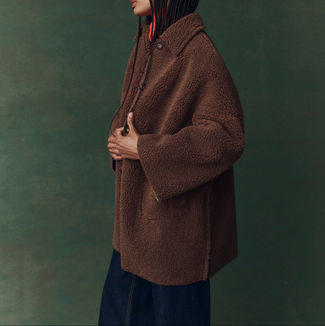 The Plush Car Coat Chocolate