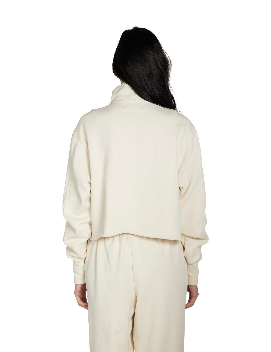 Hailey Crop 1/2 Zip Pullover Ivory