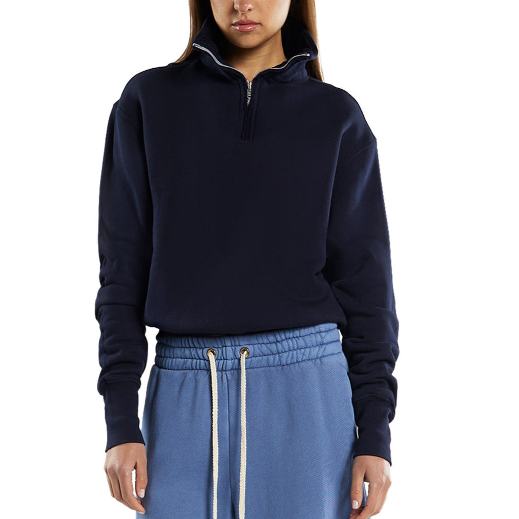 Bailey Crop 1/2 Zip Pullover Navy