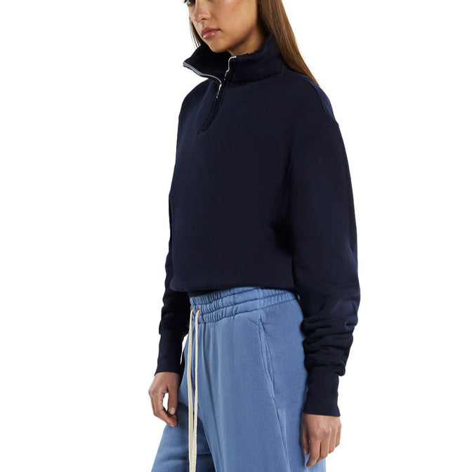 Bailey Crop 1/2 Zip Pullover Navy