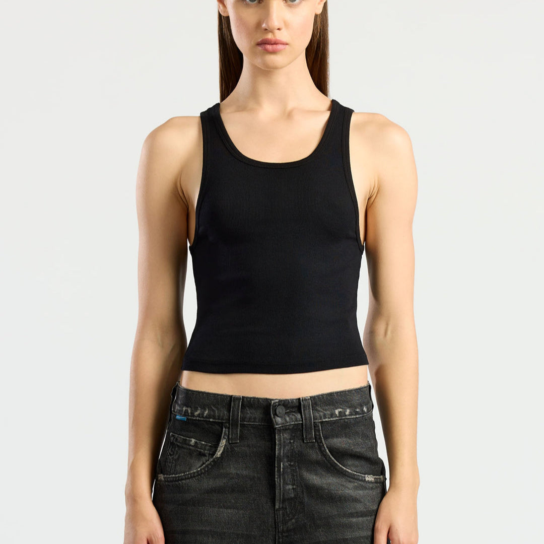 Verona U Neck Tank Jet Black