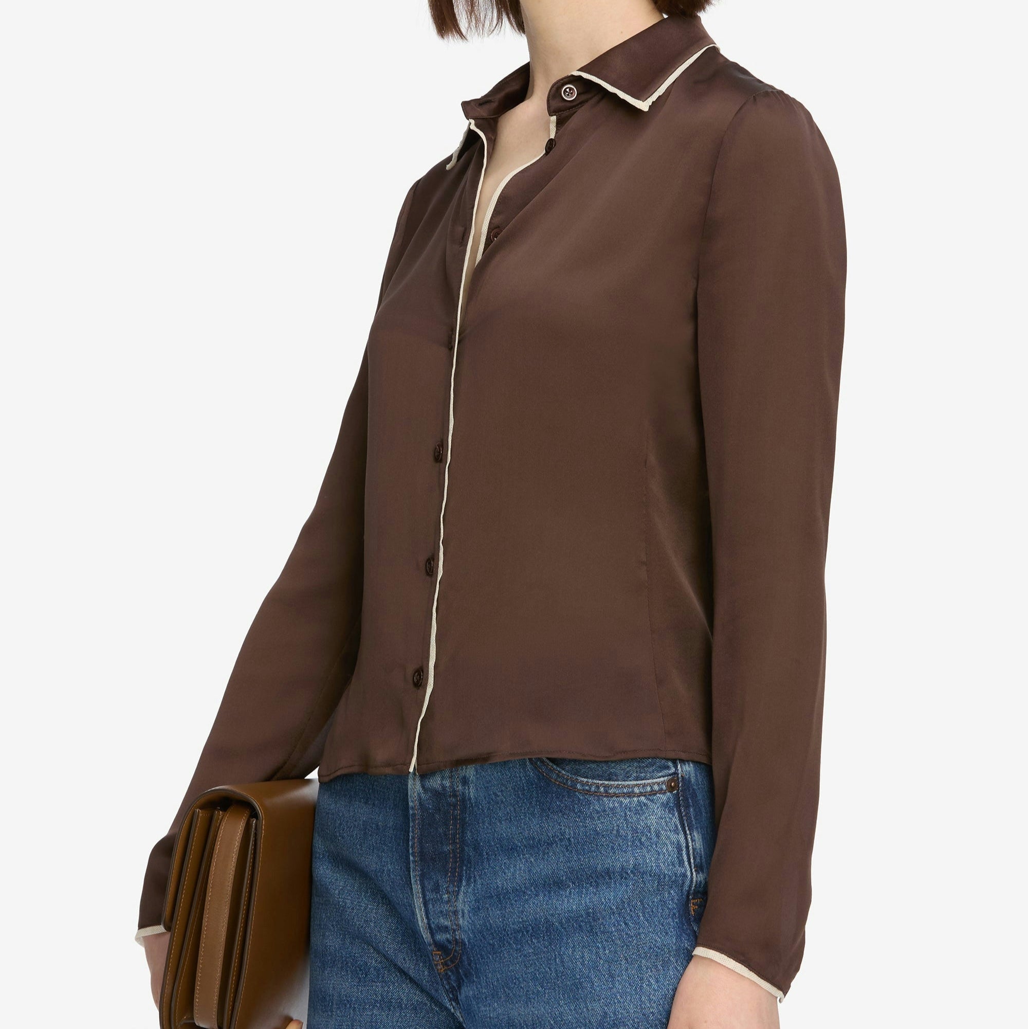 The Slim Essential Shirt Coffee