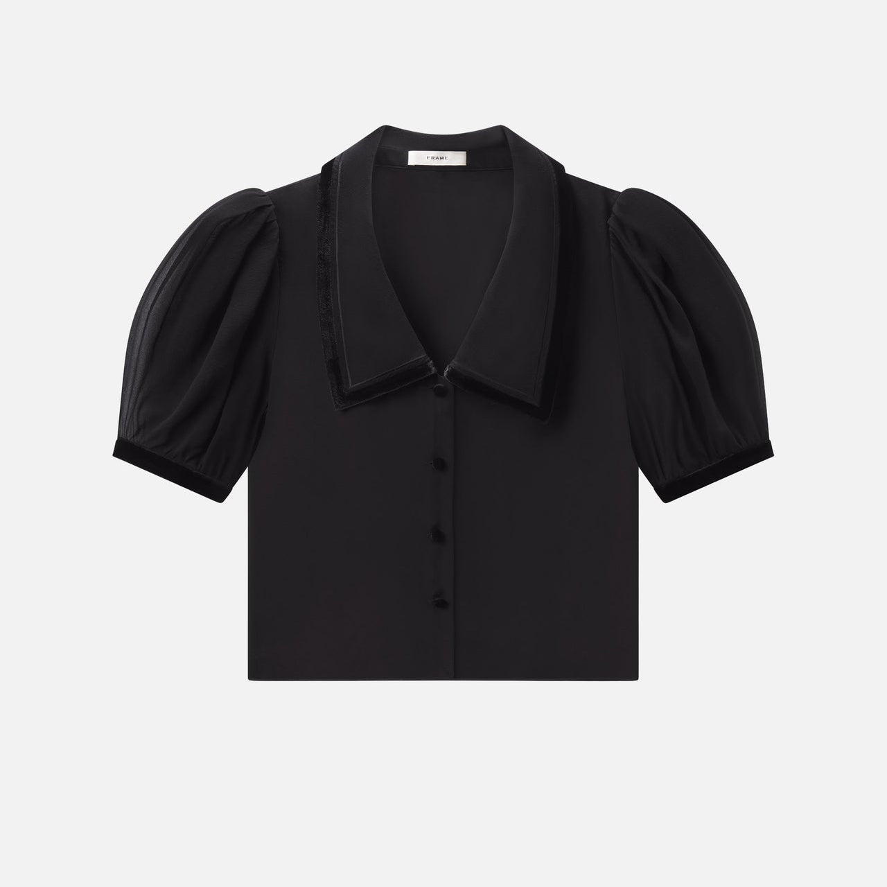 The Velvet Trim Sailor Blouse Black