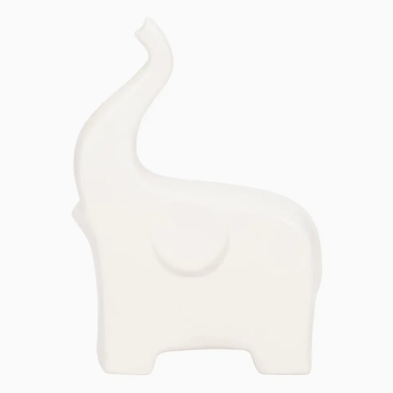 Ceramic Trunk Up Elephant Decorative Figurine