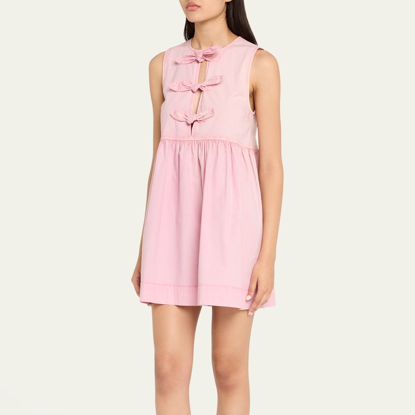 Mini Bow Tie Dress Bleached Mauve