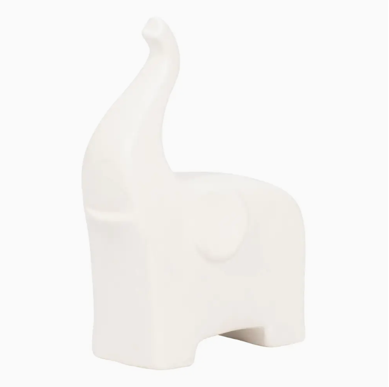 Ceramic Trunk Up Elephant Decorative Figurine