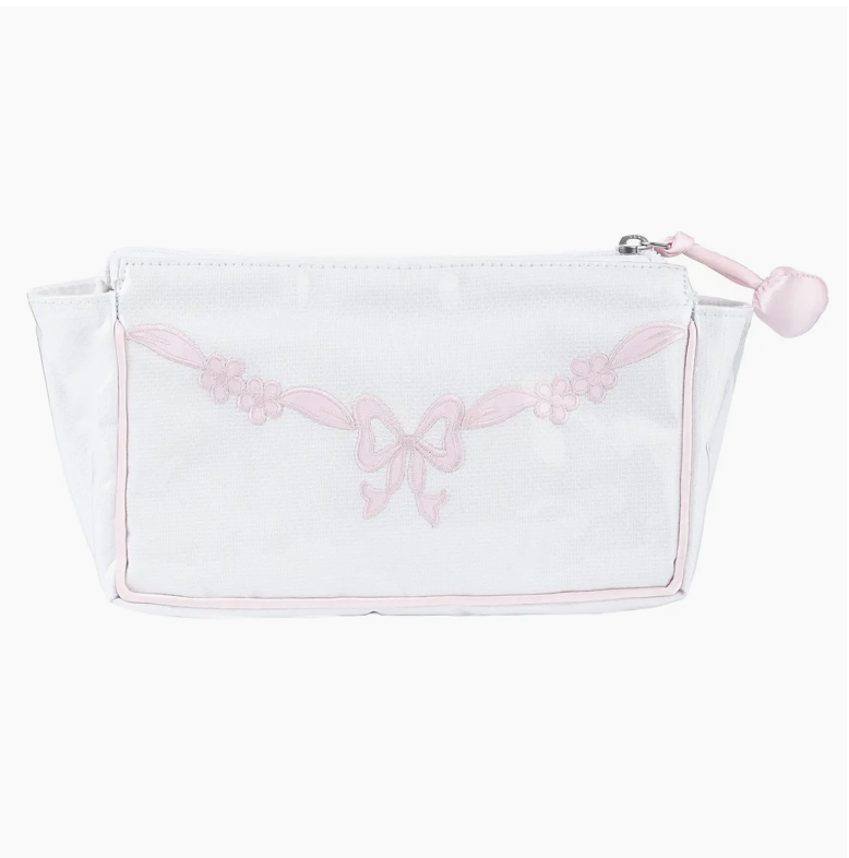 Floral Bow Small Makeup Bag