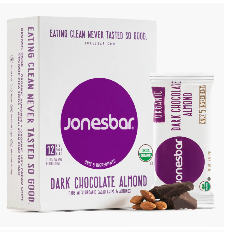 Jonesbar Dark Chocolate Almond Organic Fruit & Nut Bar Vegan
