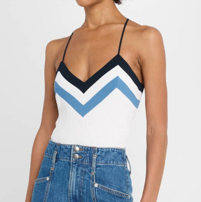 Baez Knit Tank Off White/Navy