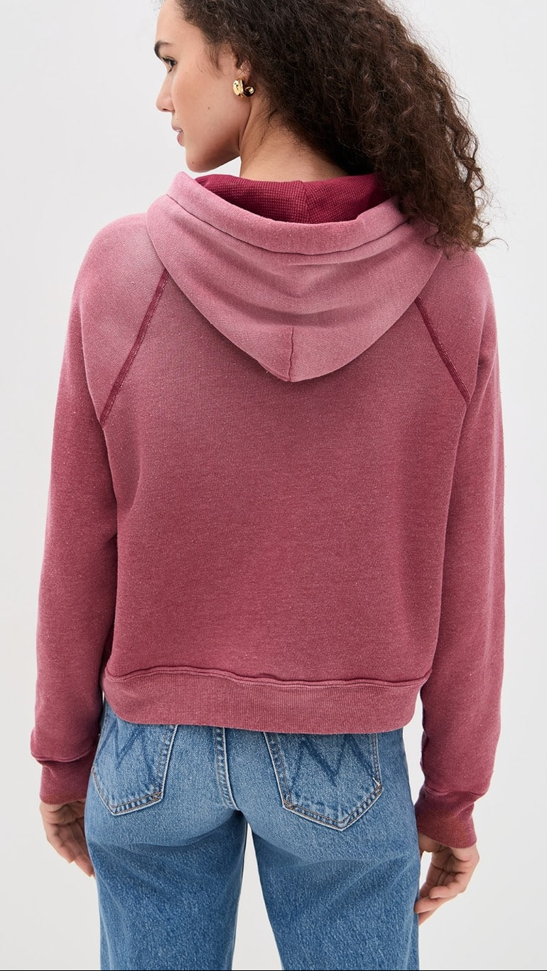 Thermal Lined Hoodie Snoopy Faded Beet