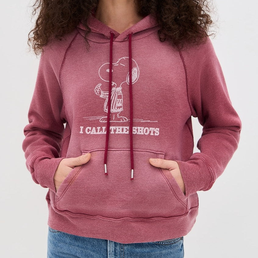 Thermal Lined Hoodie Snoopy Faded Beet