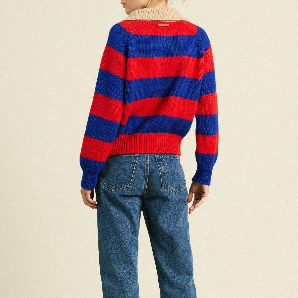 Juneau Sweater Red/Blue Stripe