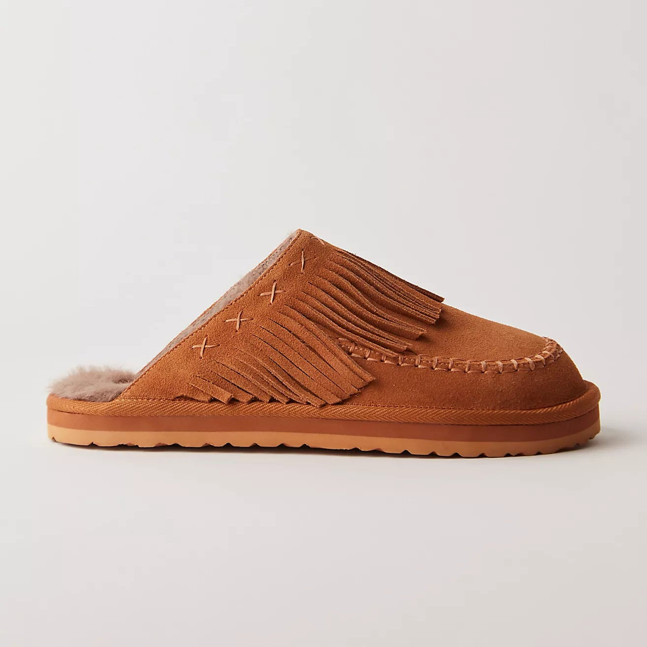 Fallon Fringe Mule Toffee Suede
