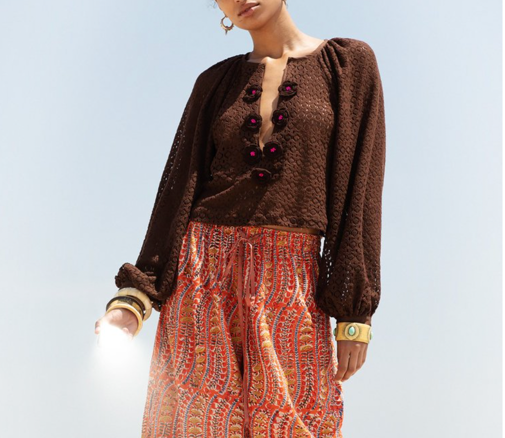 Marlowe Cocoa Lace Top Brown Cocoa