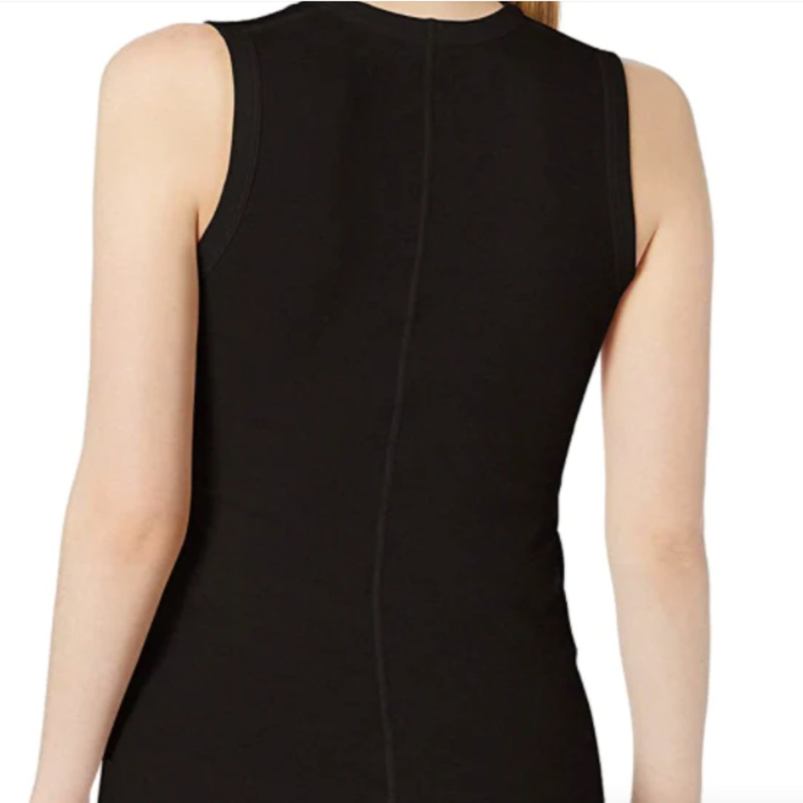 Textured Knit Sleeveless U-Neck Black