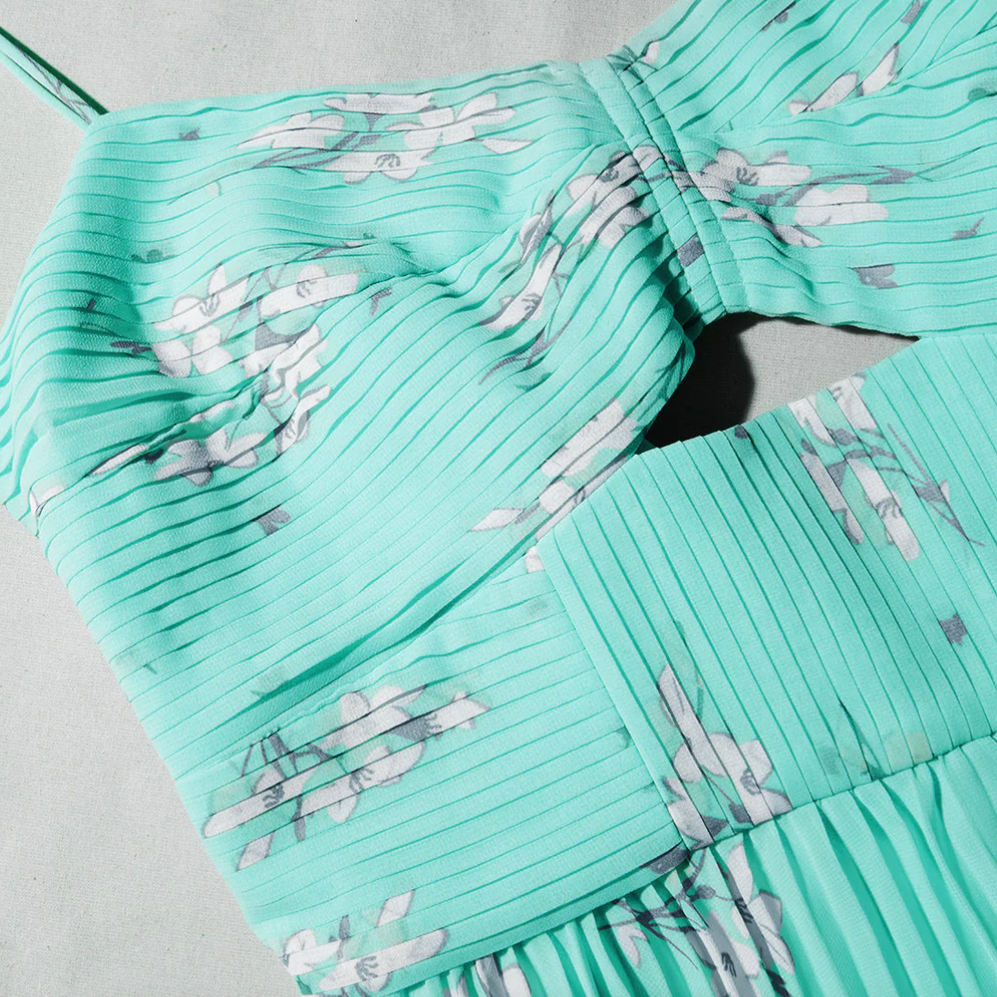 Floral Tiered Chiffon Mini Dress Blue