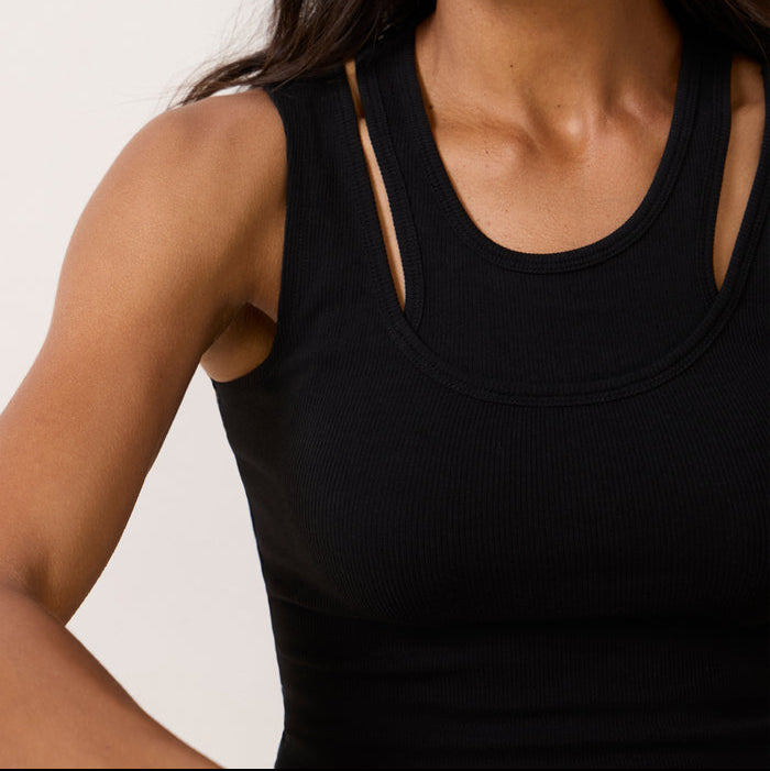 Allen Rib Tank Black