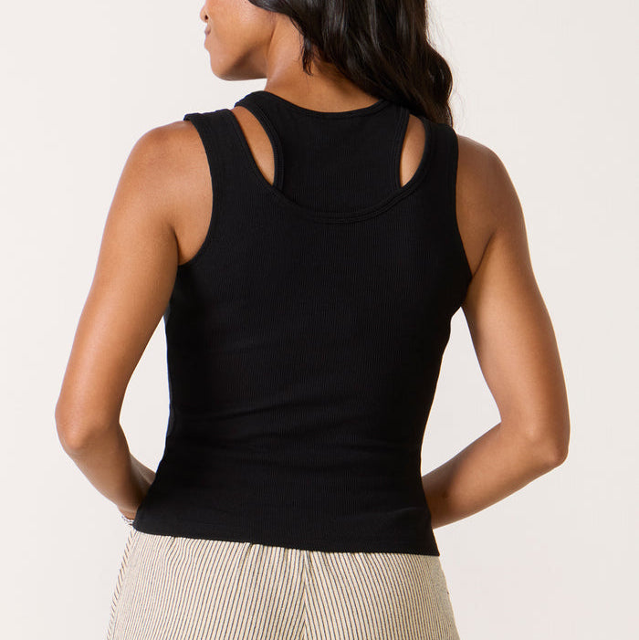 Allen Rib Tank Black