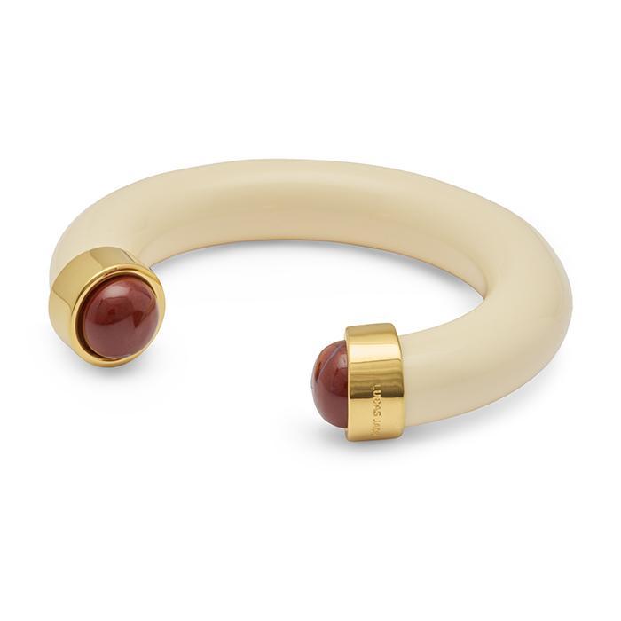 Ivory Resin + Carnelian Cuff