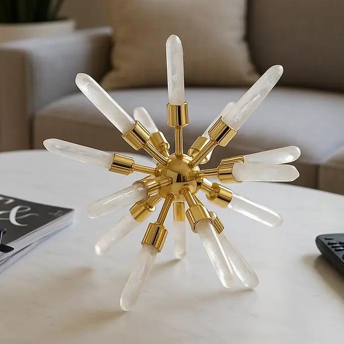 Gold / Brass + Crystal Starburst Statuary