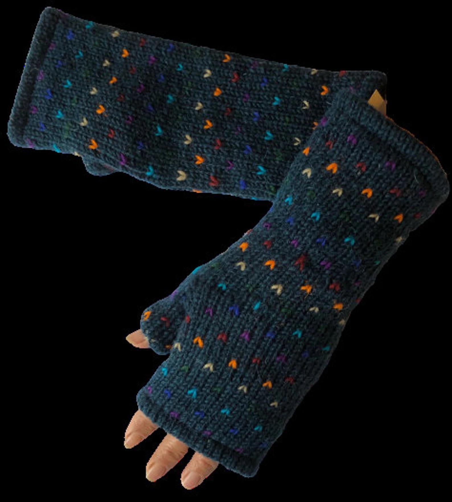 Love Fleece-Lined Fingerless Gloves