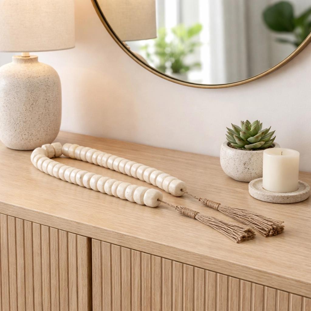 Ivory Resin Casual Beaded Garland