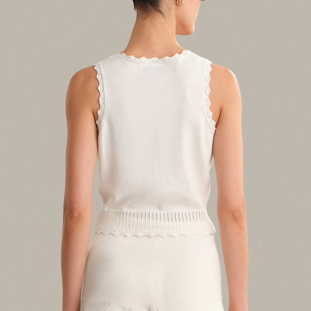 Valentina Button Down Top Chalk