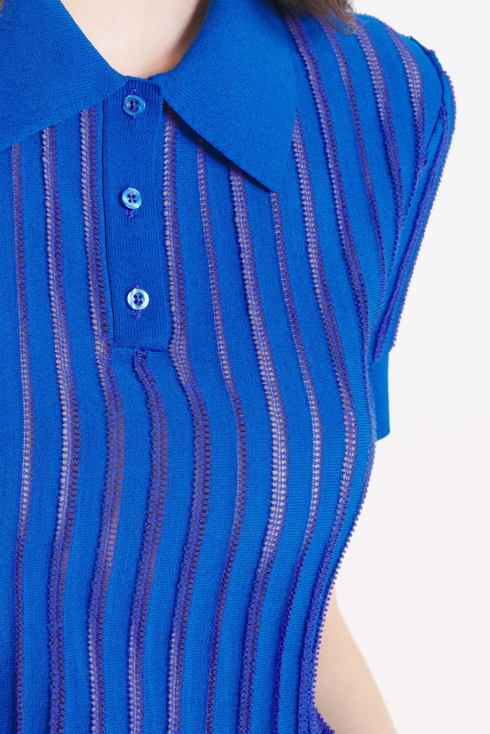 Sally Sweater Sheer Parts Vivid Blue