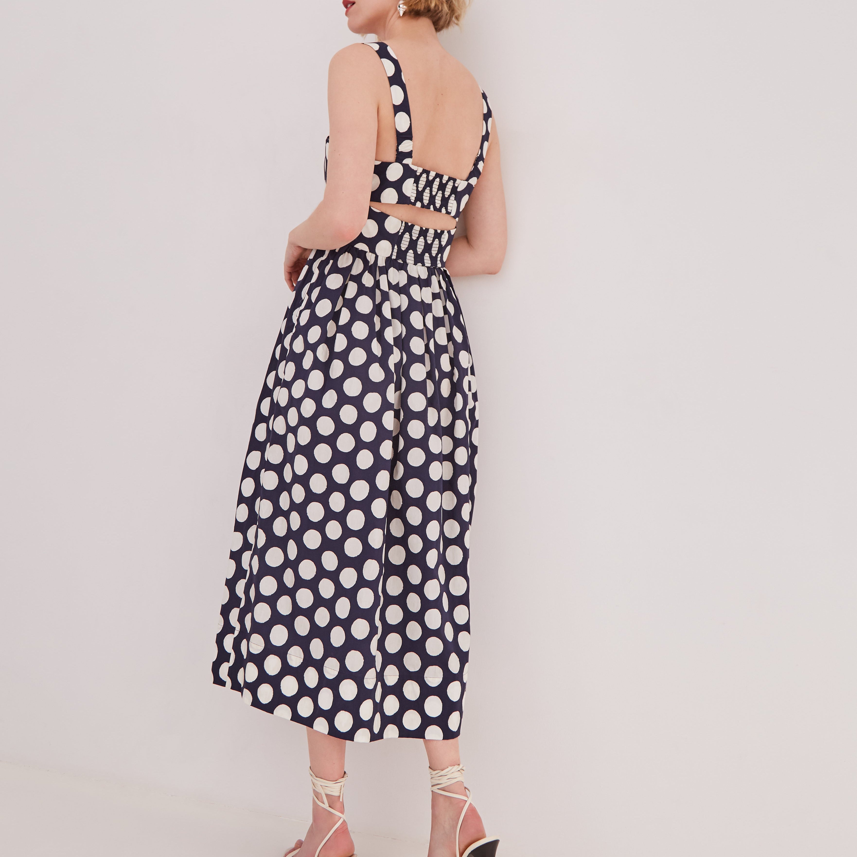 Clover Dress Celeste Dot Navy