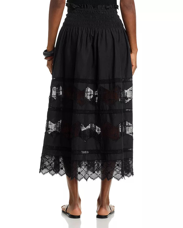 The Rosette Crochet Canary Skirt Black