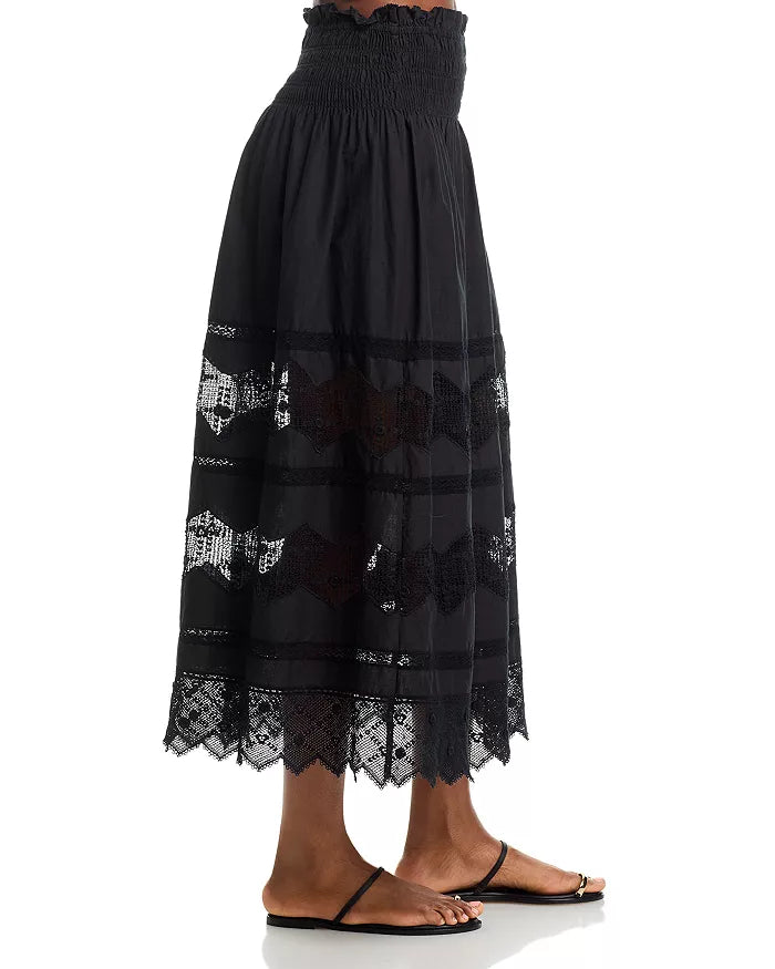The Rosette Crochet Canary Skirt Black