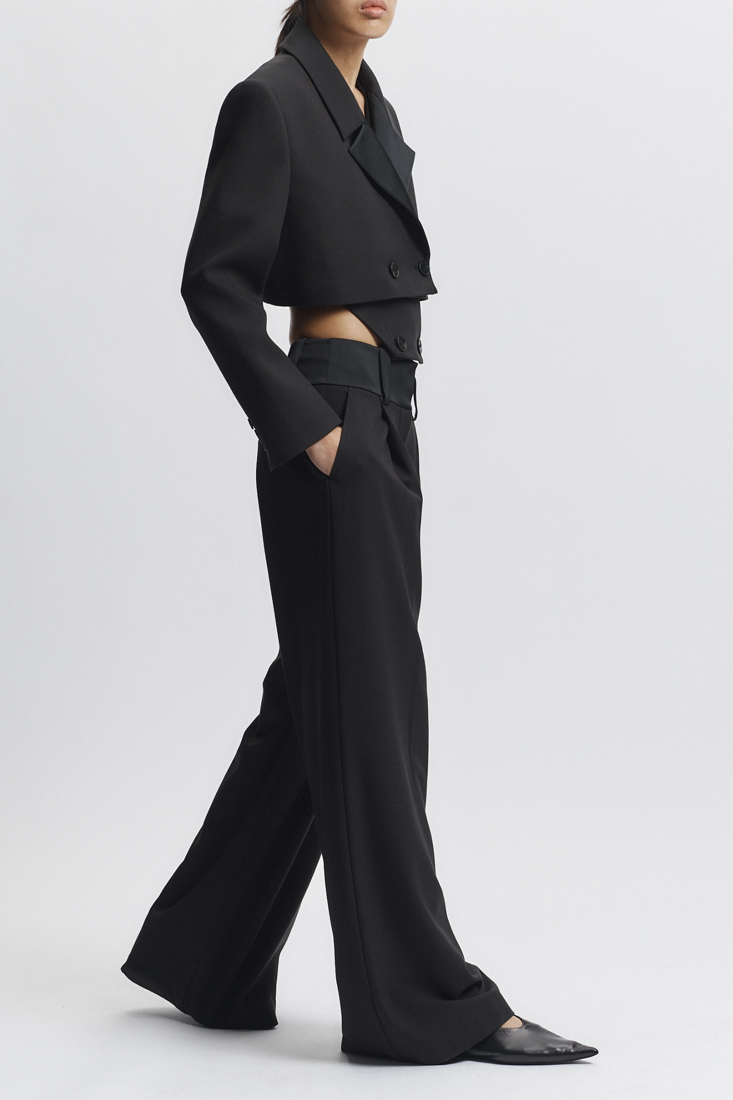 Stone Suiting Trouser Black