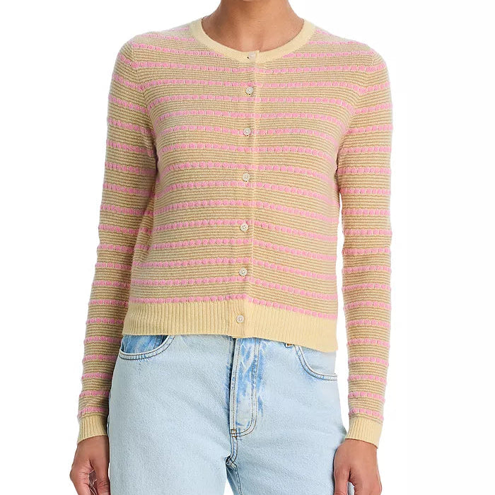 Pebble Stripe Jane Cardigan Butter Combo
