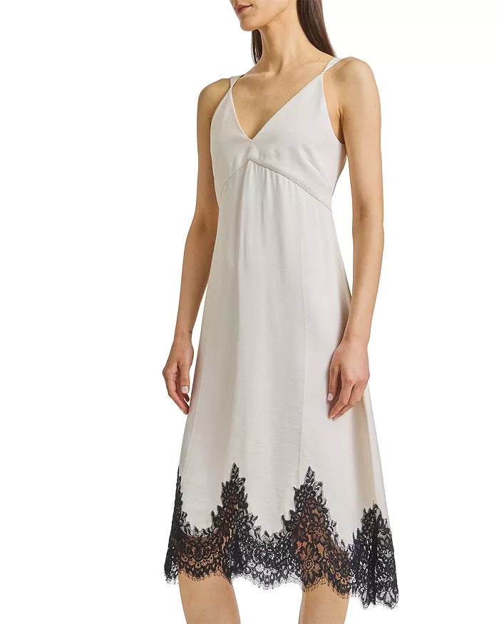 Luna Lace Trim Dress Ivory