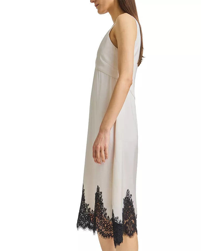 Luna Lace Trim Dress Ivory
