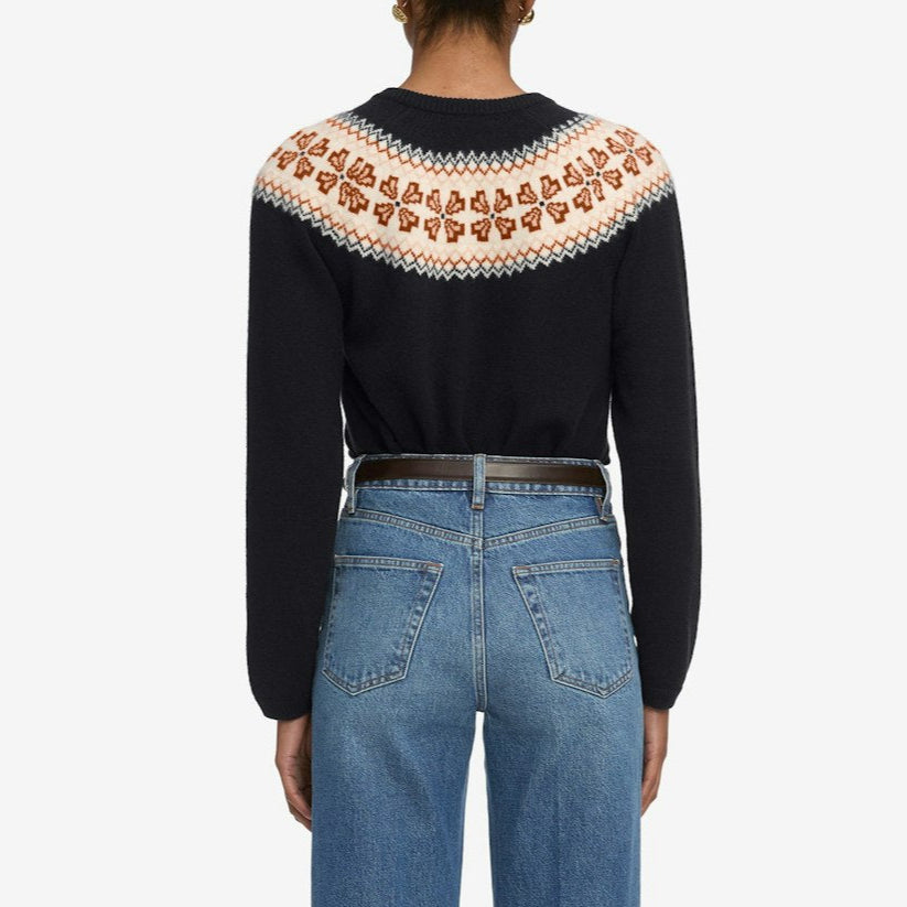 The Cashmere Fairisle Cardi Navy