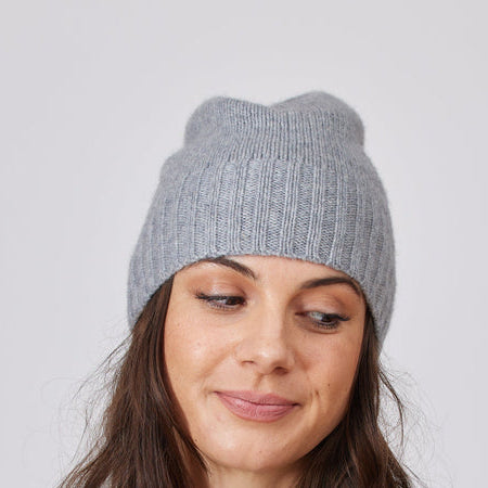 Classic Cashmere Slouch Hat Grey