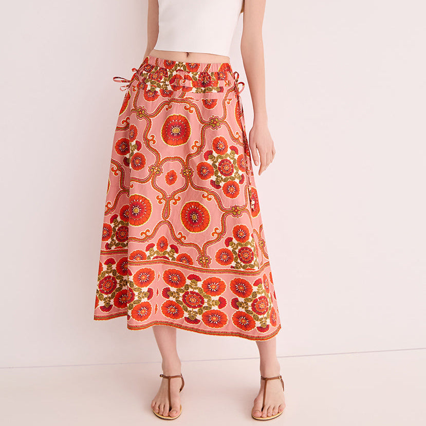 Meret Skirt Mod Floral Brick