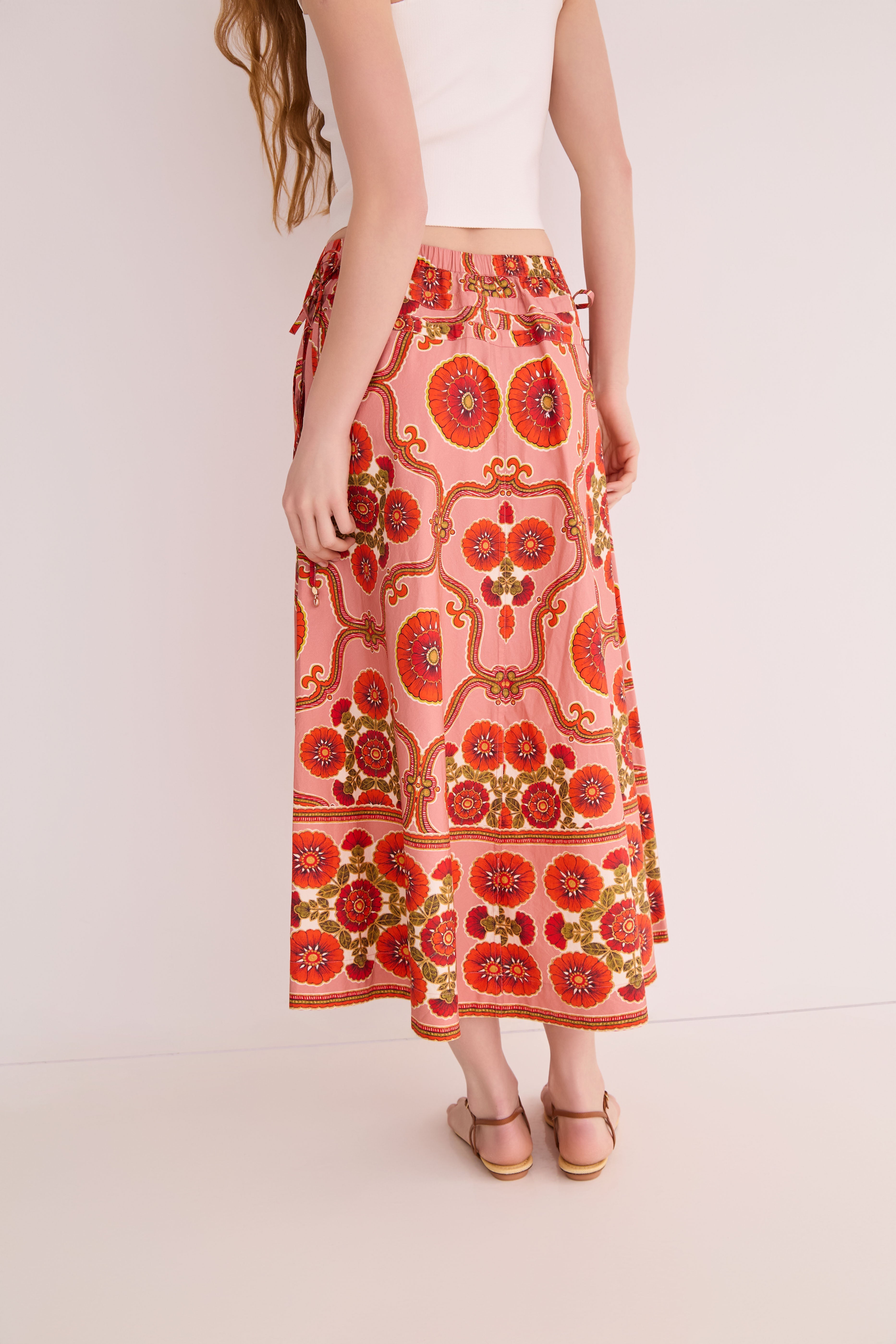 Meret Skirt Mod Floral Brick