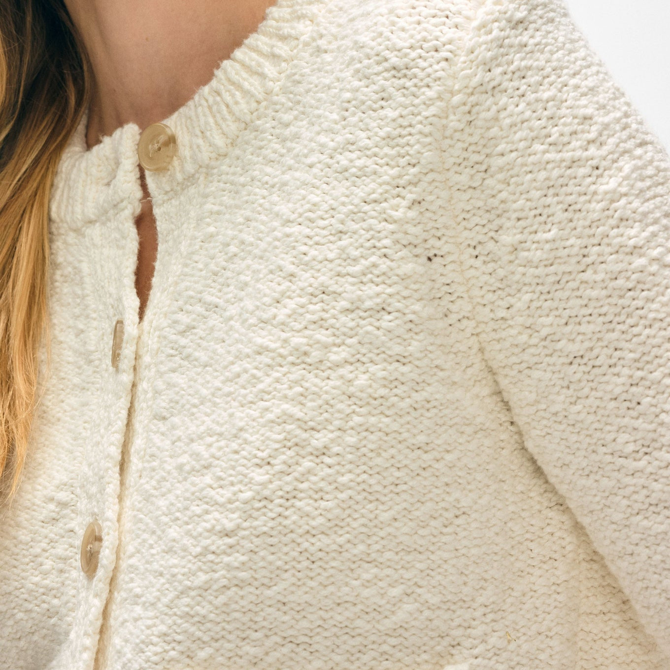 Cotton Slub Pkt Cardigan Ivory