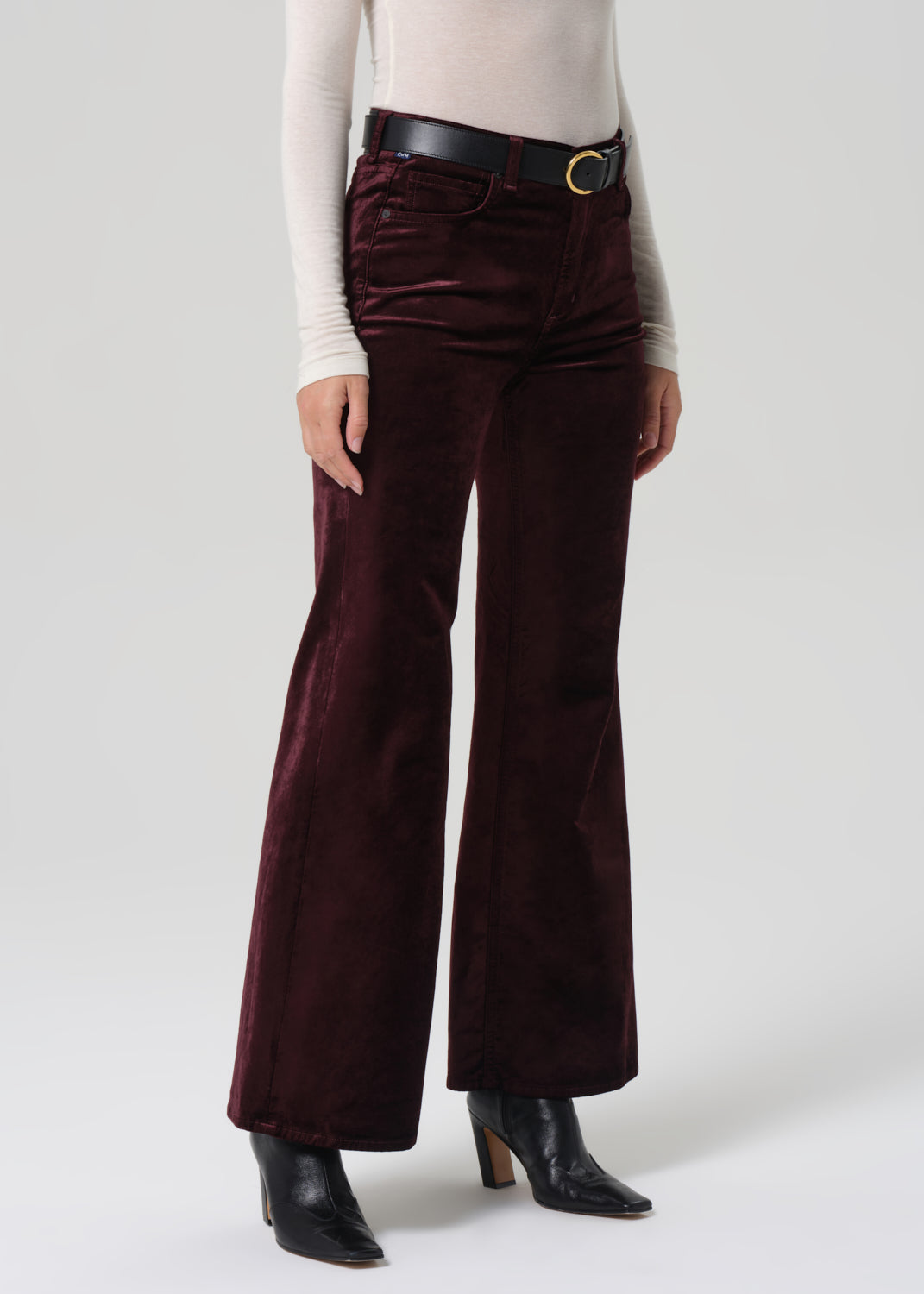 Kimberly 70s Flare Velvet Burgundy