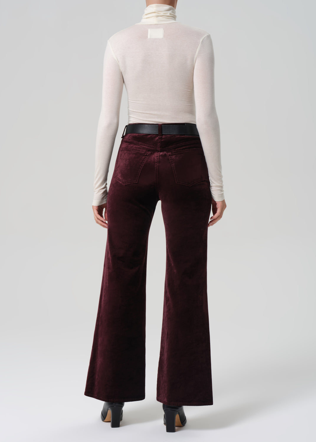 Kimberly 70s Flare Velvet Burgundy