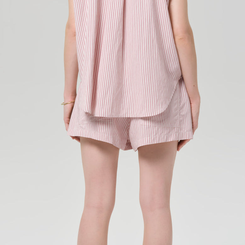 Este Drawstring Short Raspberry Stripe