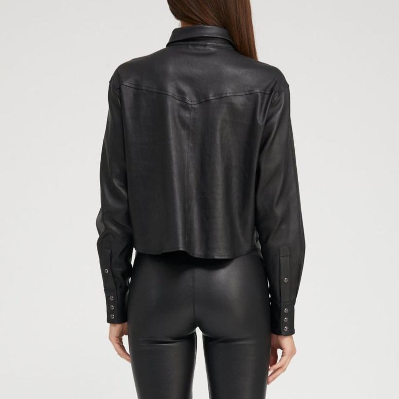 Cropped Western Shirt Leather Black