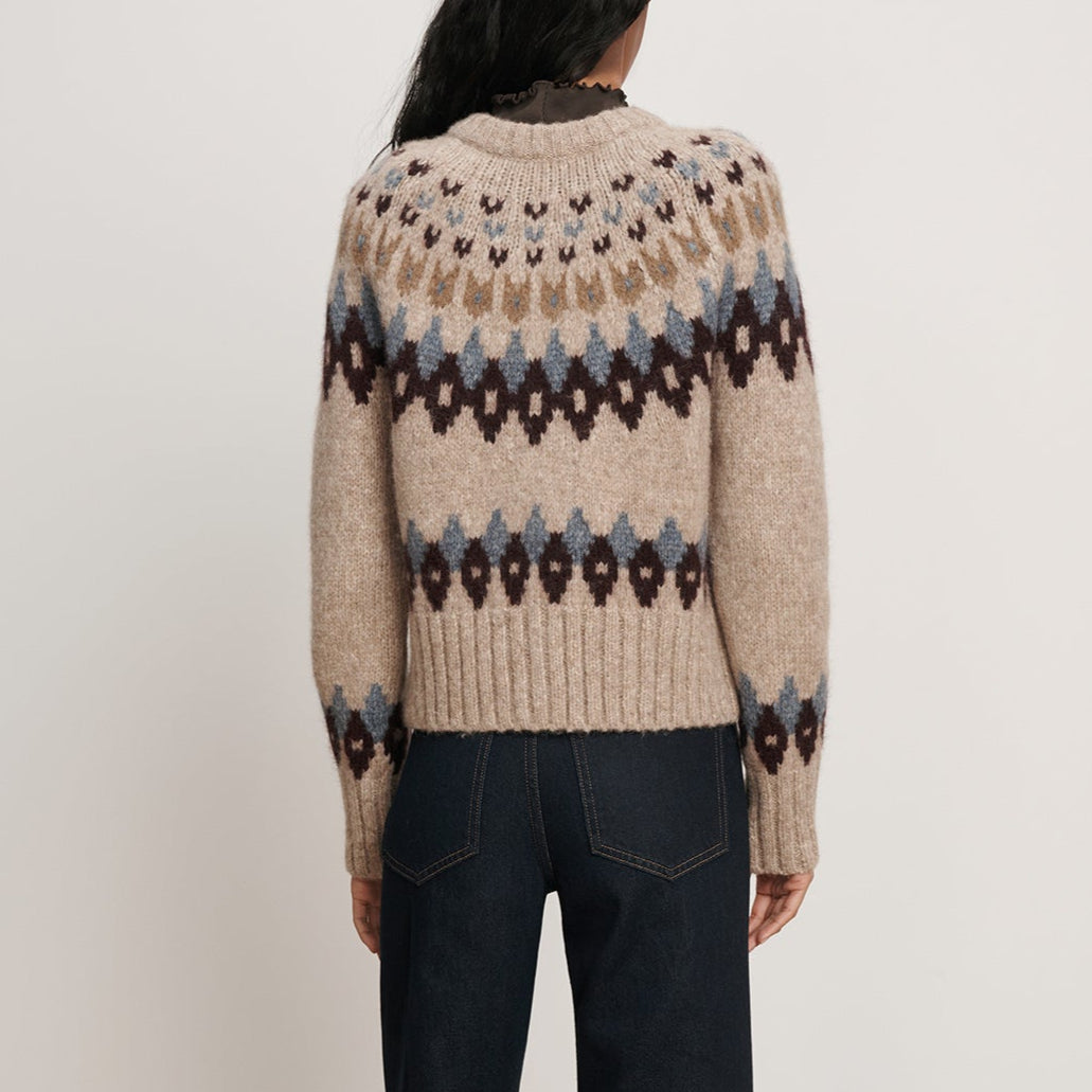 Christina Fairisle Cardigan Oatmeal Melange
