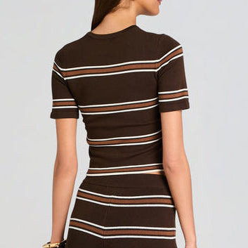 Ry Knit Top Bosun Brown Stripe