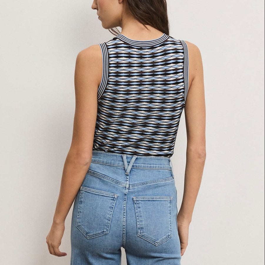 Crop Jerrel Knit Tank Blue Jay