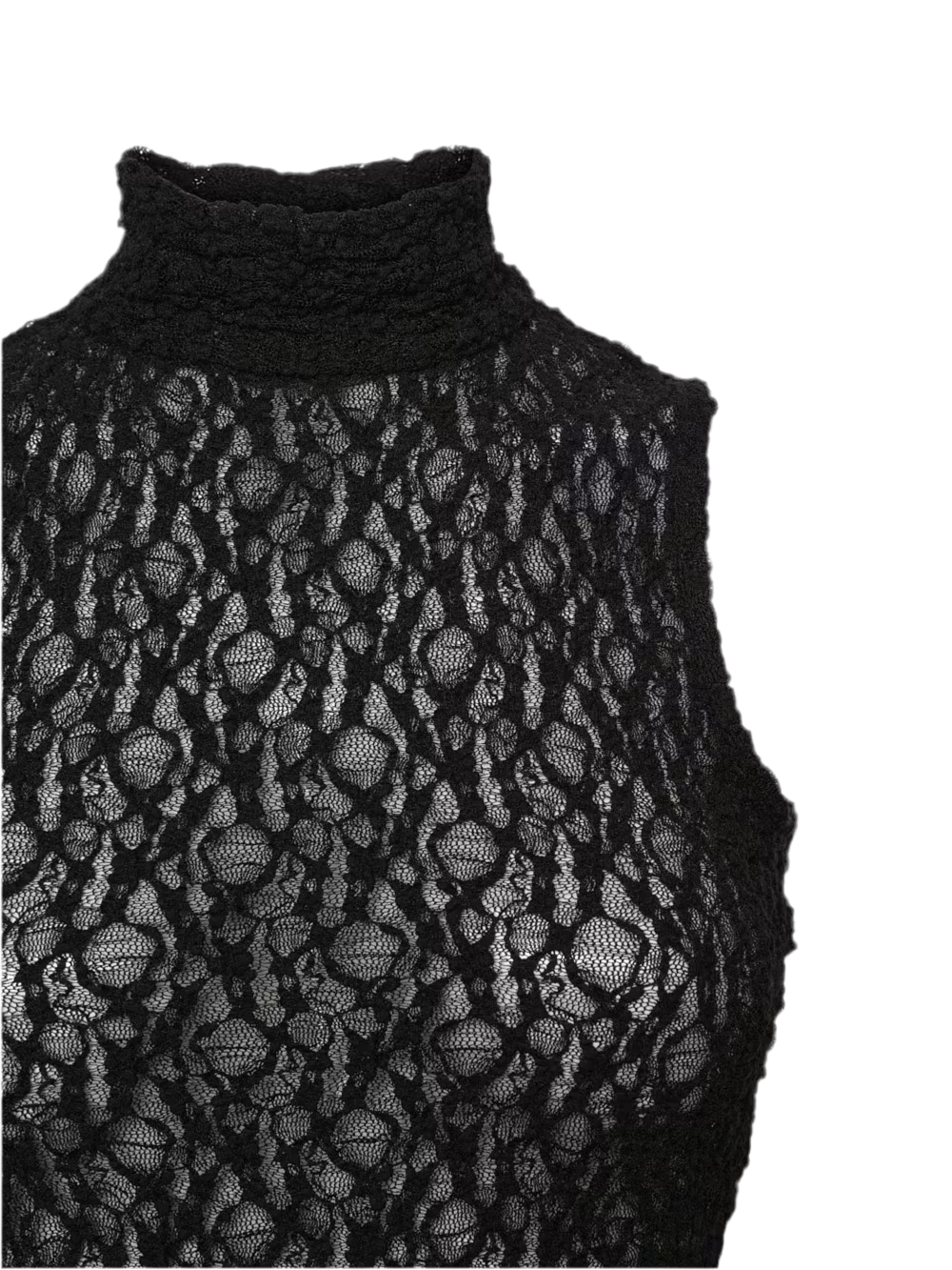 Seamed Mesh Top Black