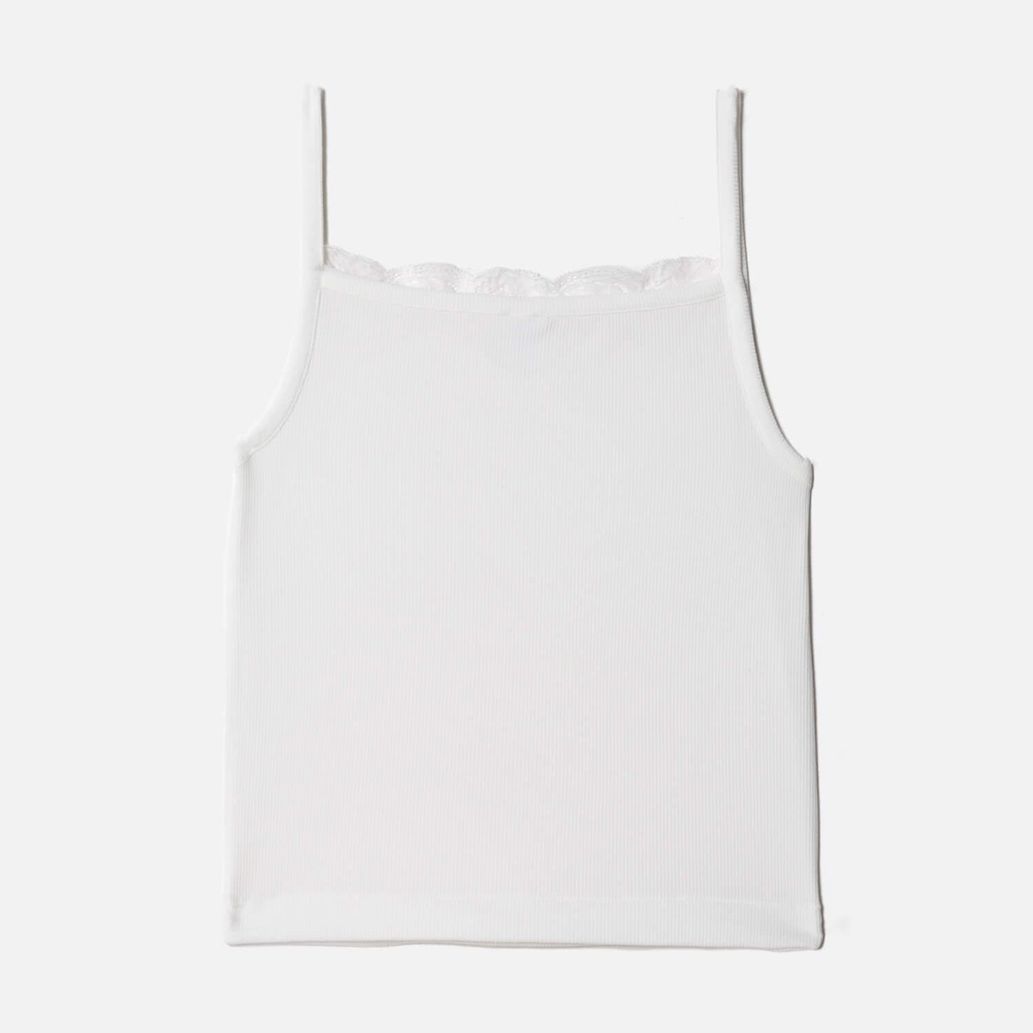 Lace Ribbed Cami Off White